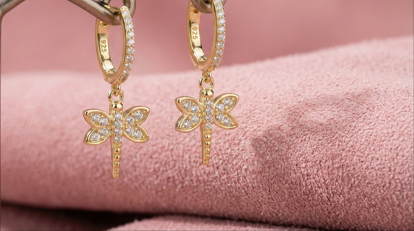 Dragonfly Dangly Hoops