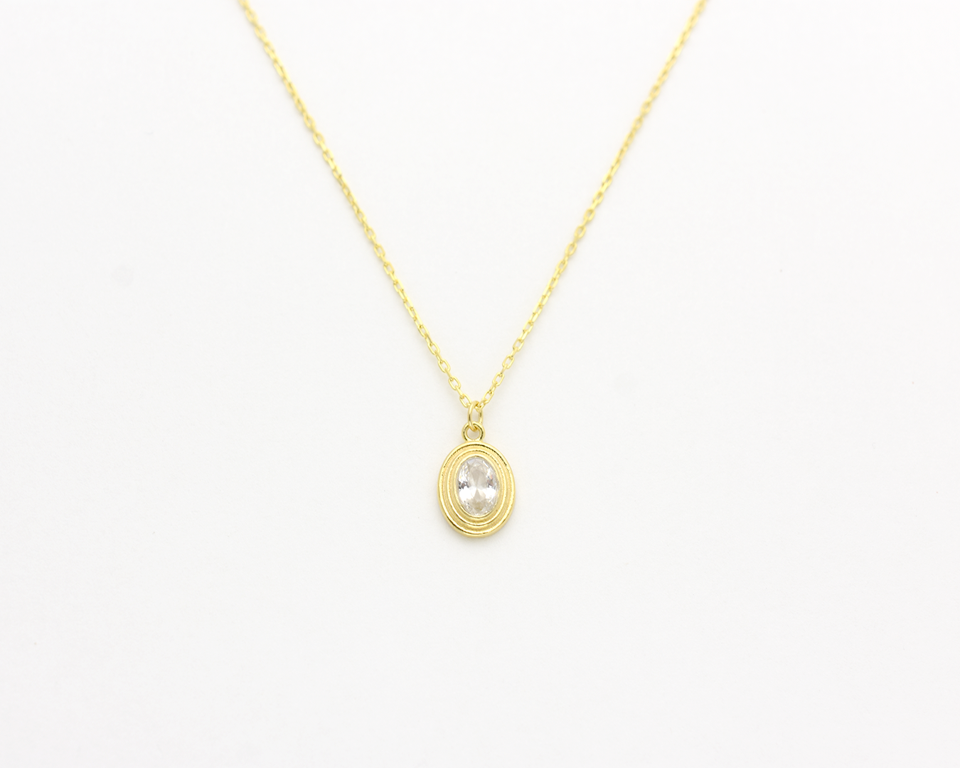 Oval Bezel Necklace