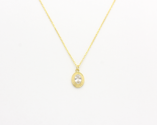 Oval Bezel Necklace