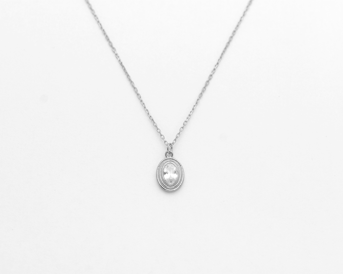 Oval Bezel Necklace