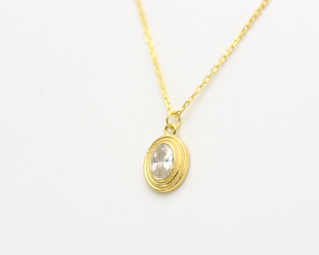 Oval Bezel Necklace