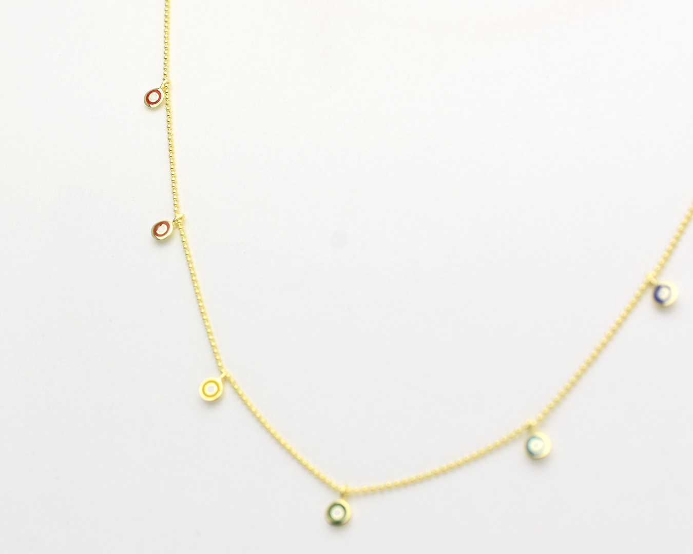 Rainbow Evil Eye Station Necklace
