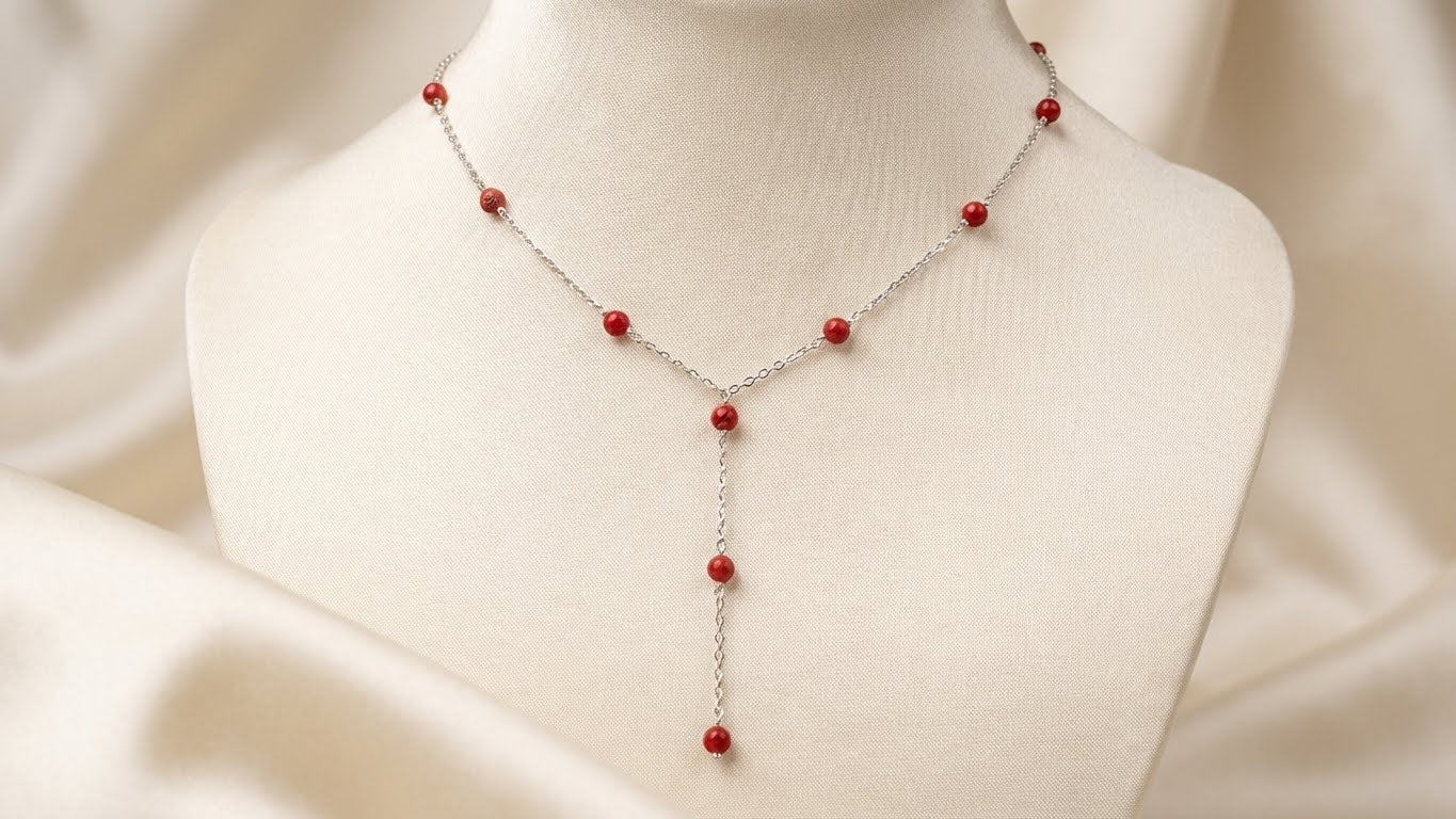 Red Lariat Necklace