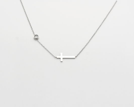 Sideways Cross Necklace