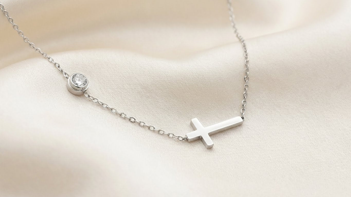 Sideways Cross Necklace