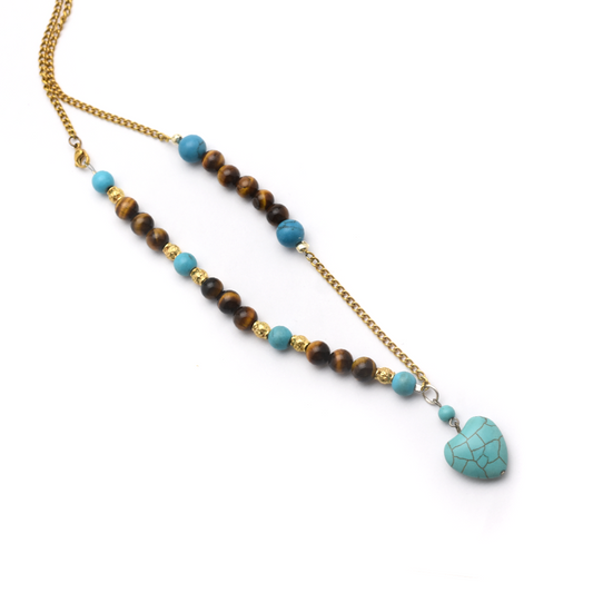 Turquoise Heart Beaded Belly Chain