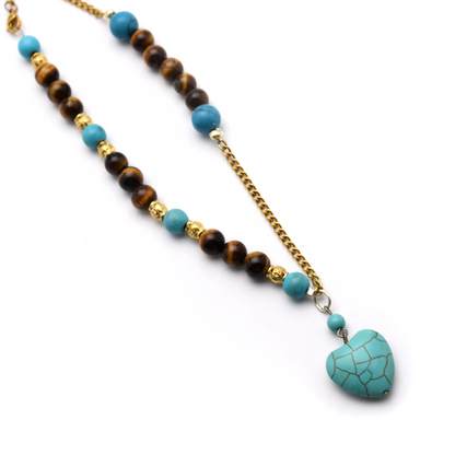 Turquoise Heart Beaded Belly Chain