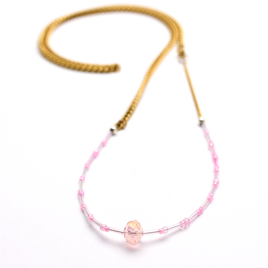 Pink Crystal Beaded Belly Chain