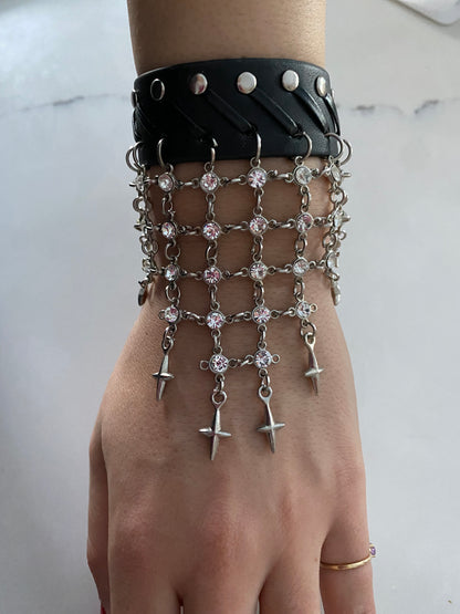 Chainmail Leather Bracelet