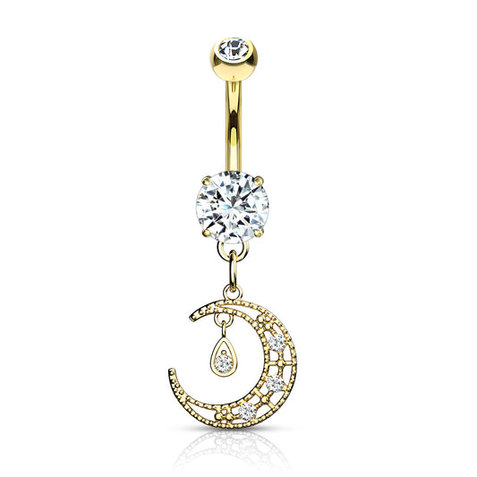 Dangly Moon Belly Ring