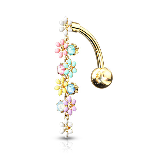 Dangly Flower Belly Ring