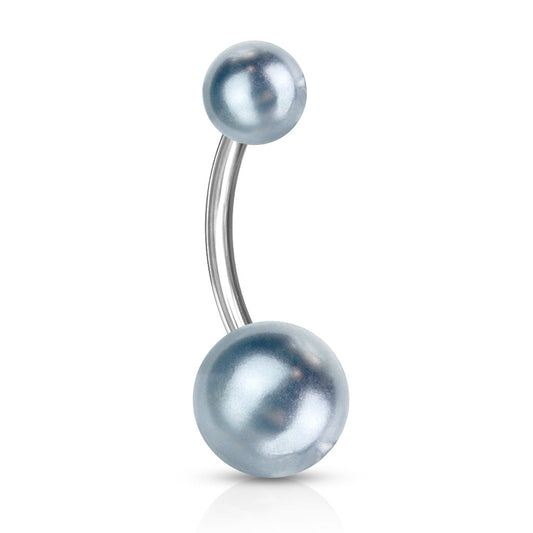 Blue Pearl Belly Ring