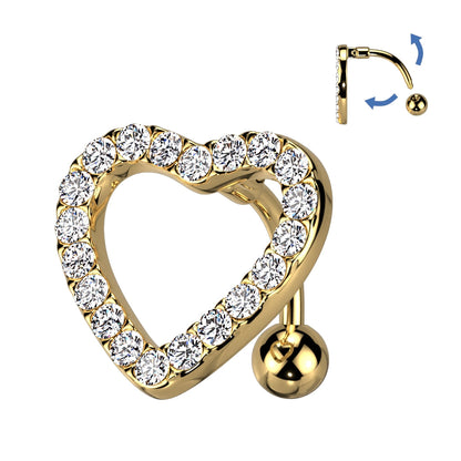 Yellow Heart Belly Ring