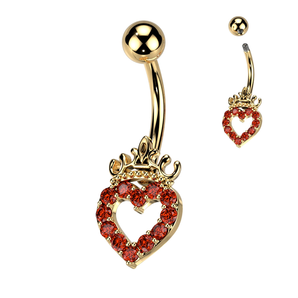 Red Queen of Hearts Belly Ring