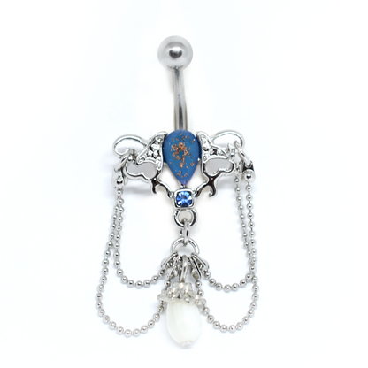 Blue Chandelier Belly Ring