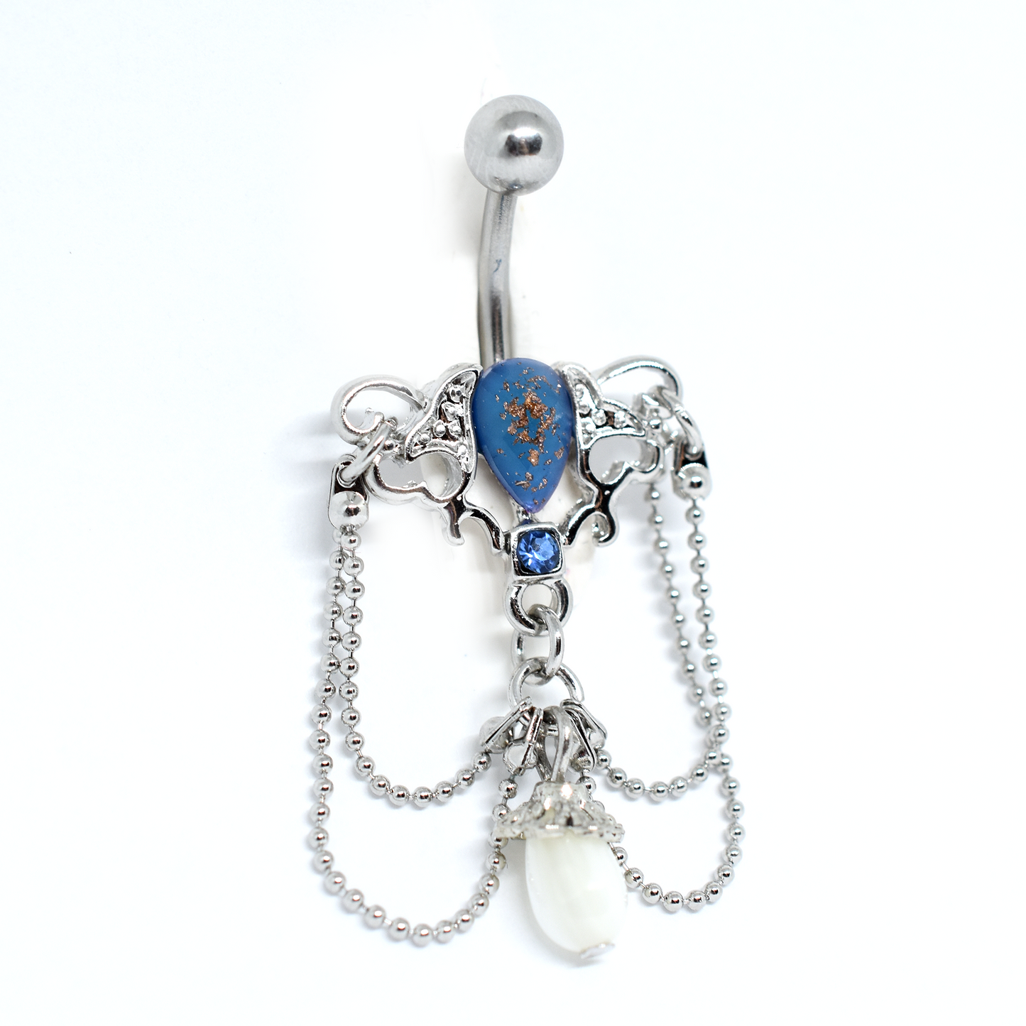 Blue Chandelier Belly Ring
