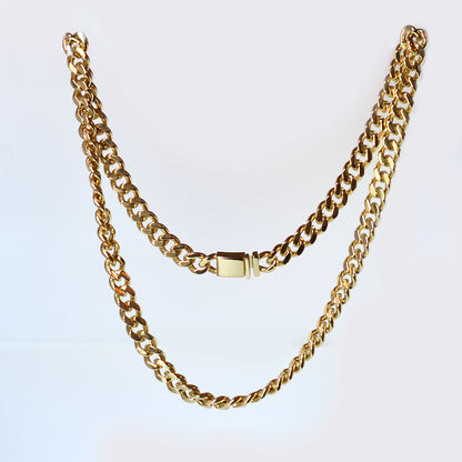 gold tone cuban link chain