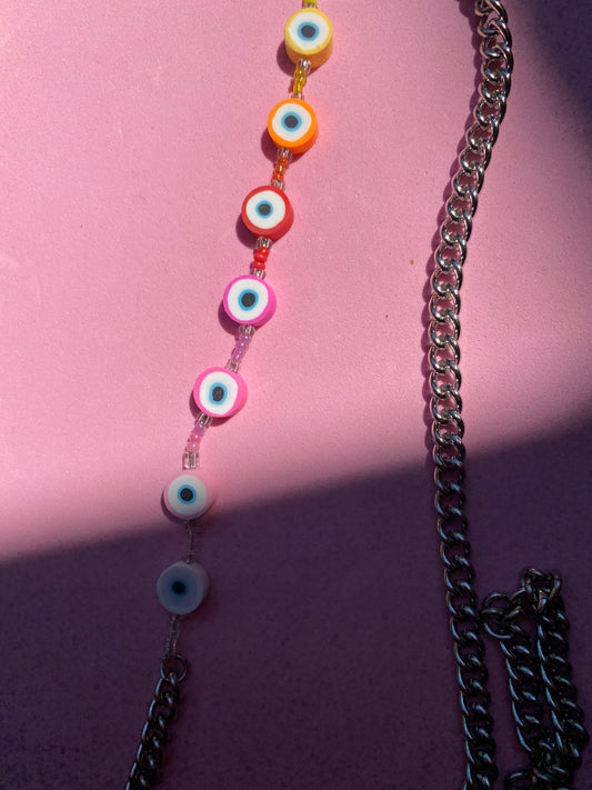 Pink Gradient Evil Eye Belly Chain