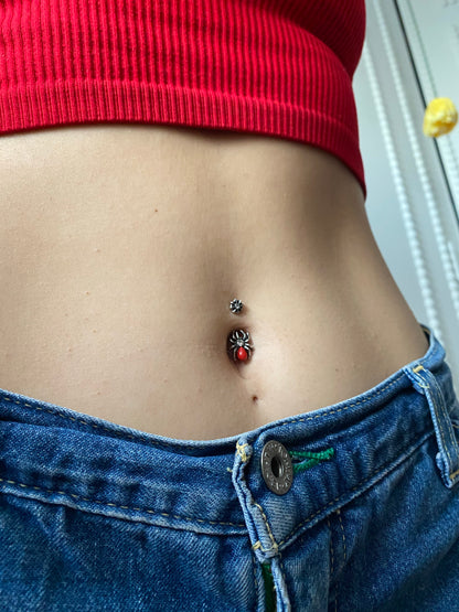 Red Spider Belly Ring