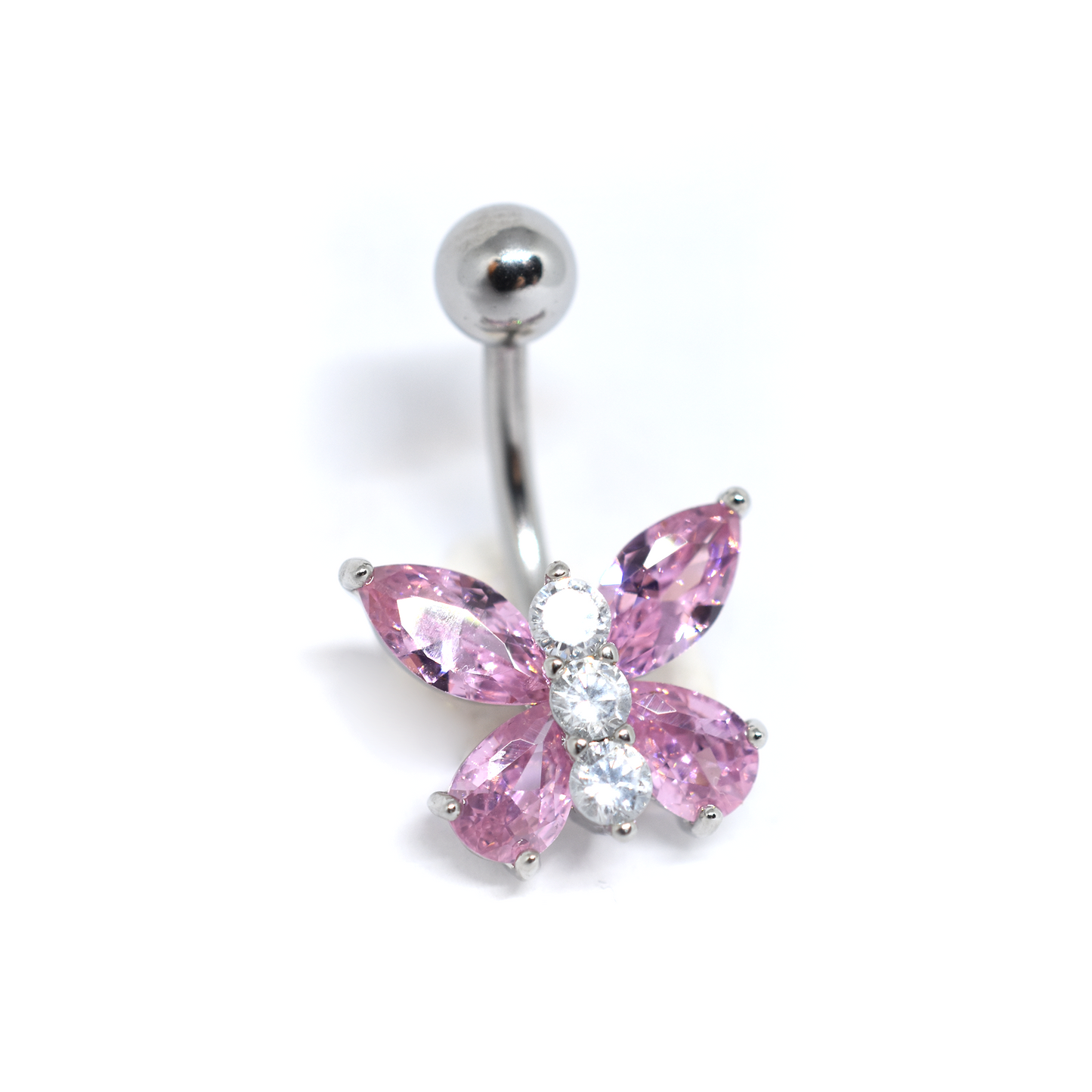 Pink Butterfly Belly Ring