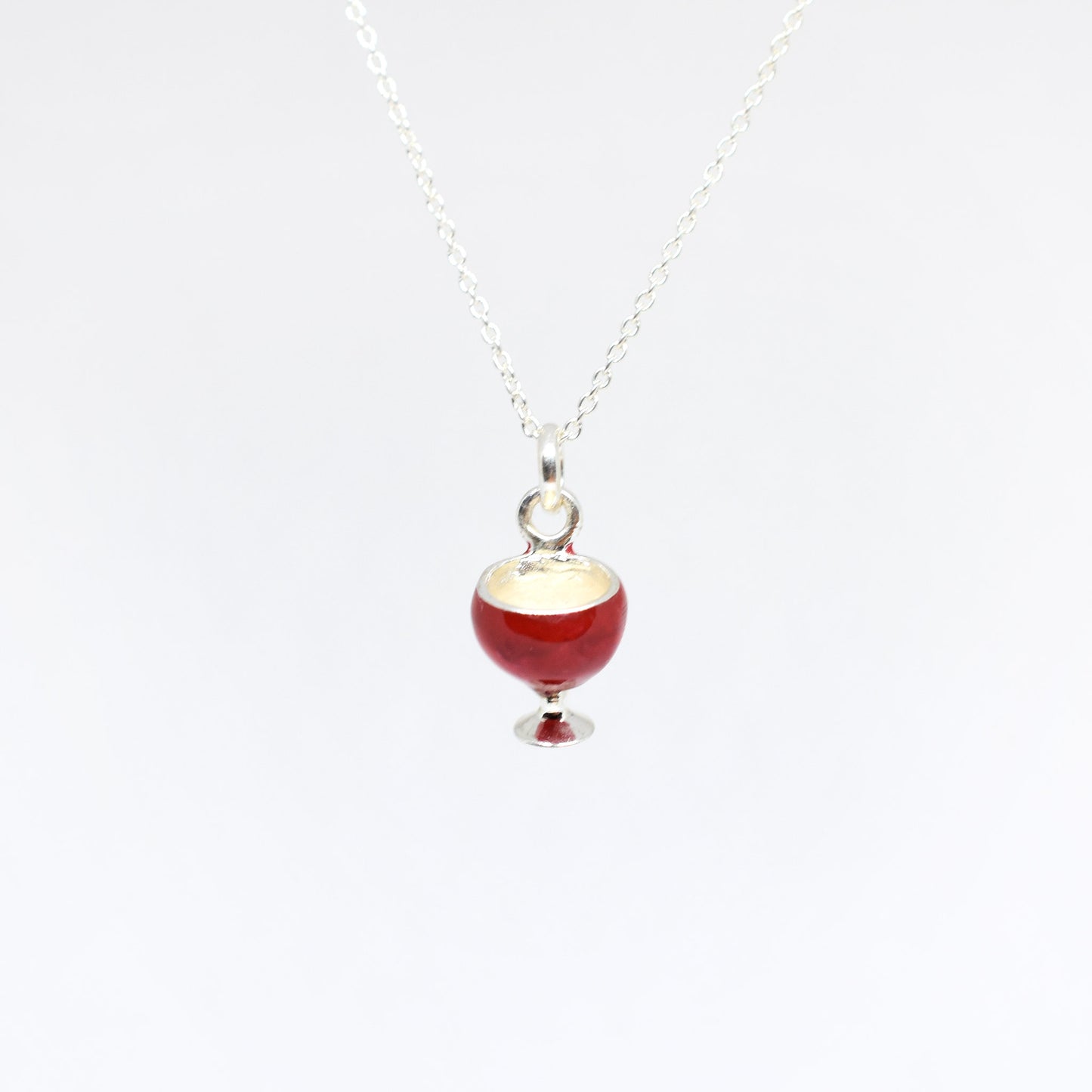 red wine enamel charm