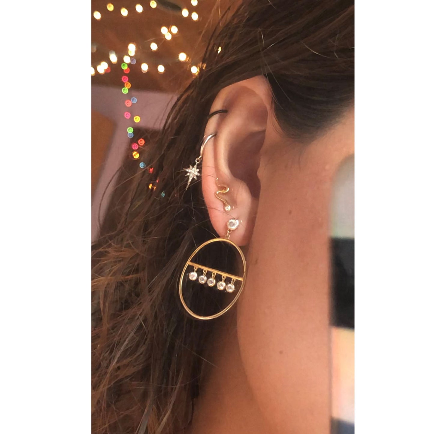 white gold snake earrings