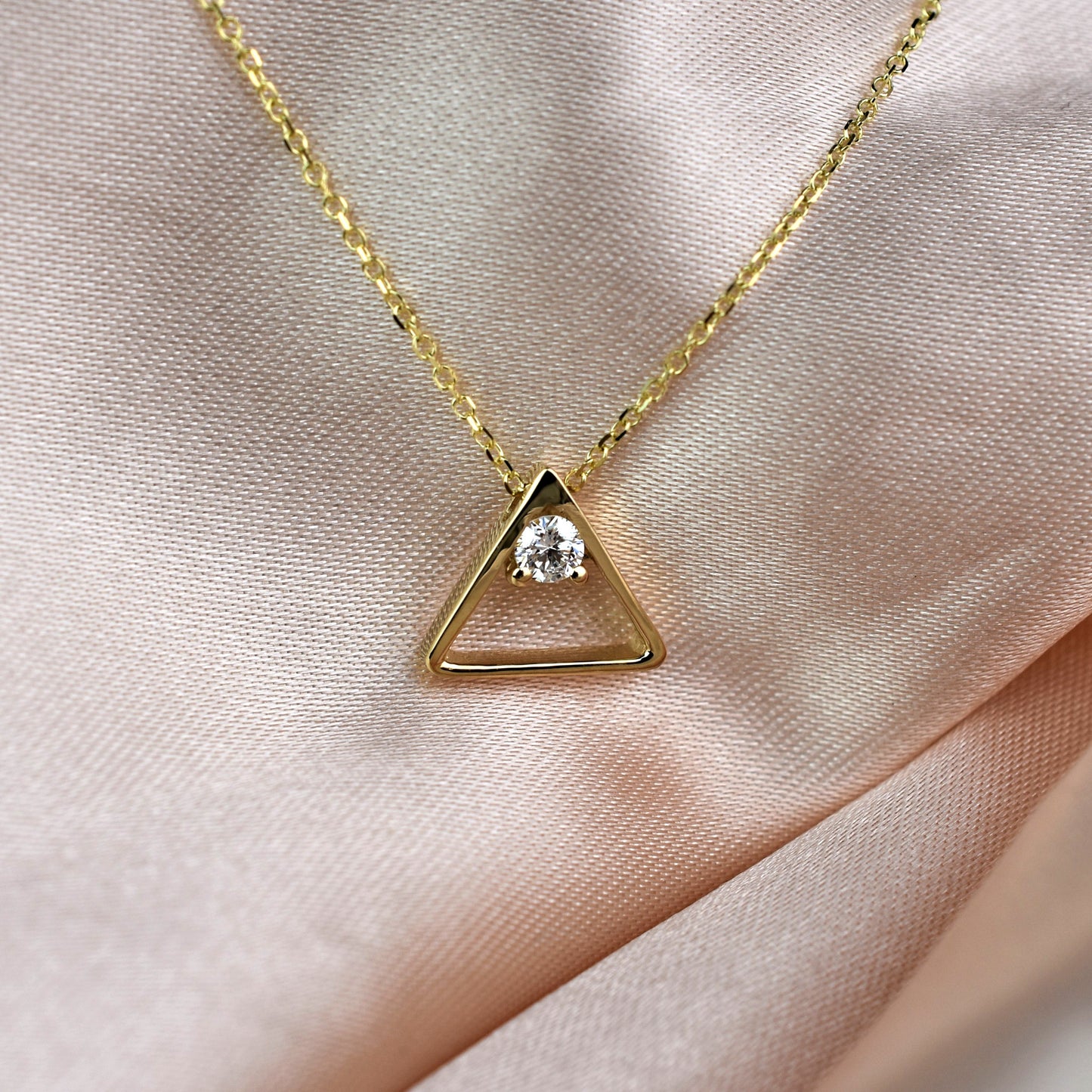 diamond triangle pendant