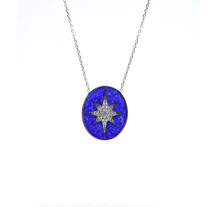 Dark Blue North Star Necklace