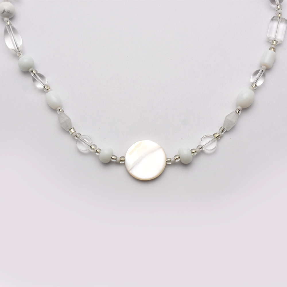 White Pearl Beaded Necklace