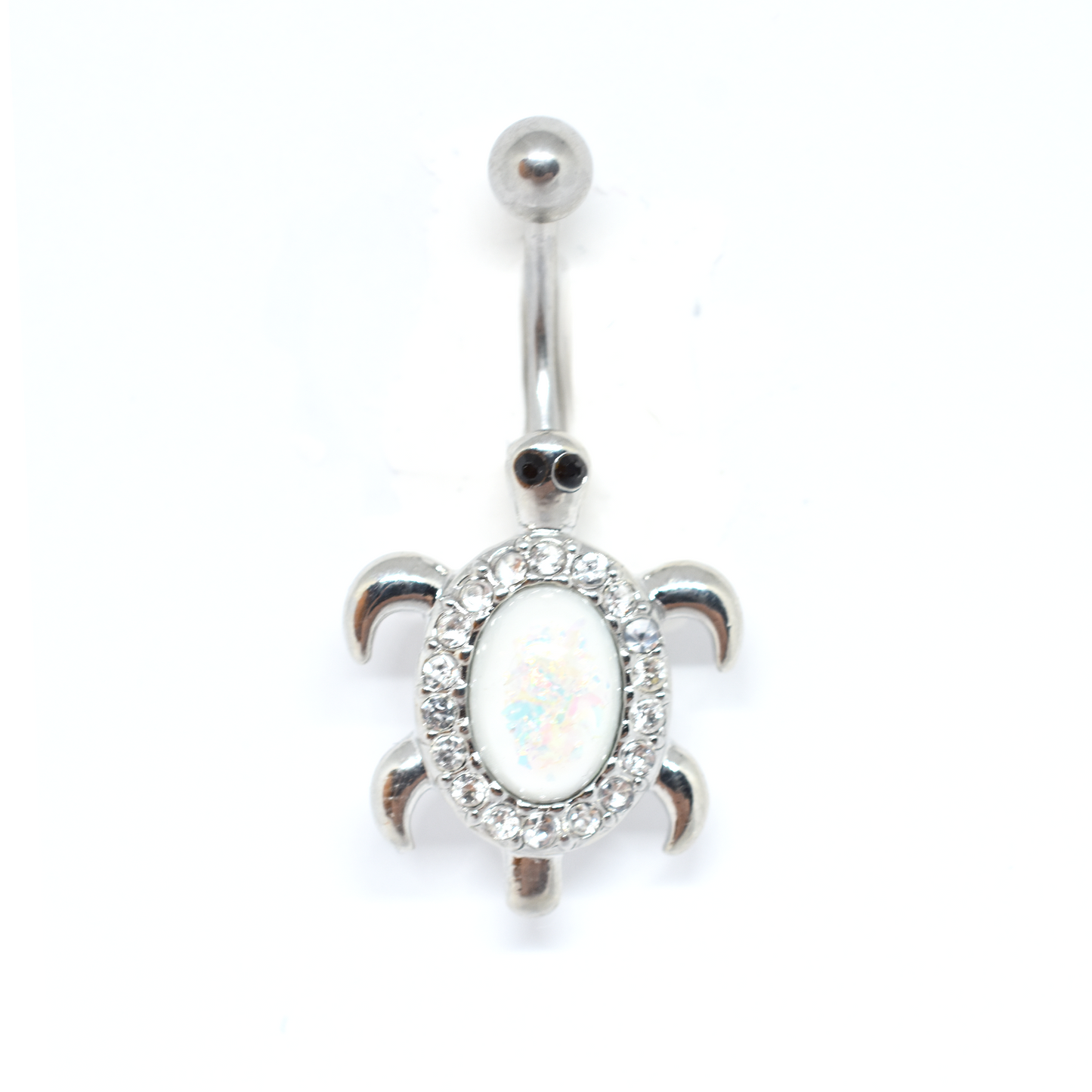 White Turtle Belly Ring