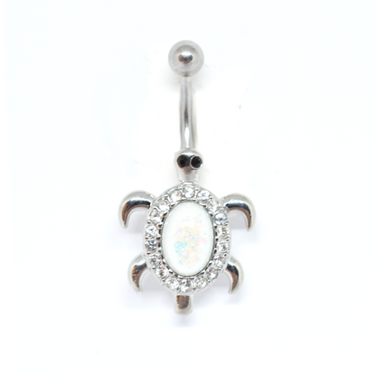 White Turtle Belly Ring