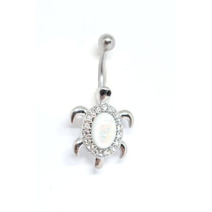 White Turtle Belly Ring